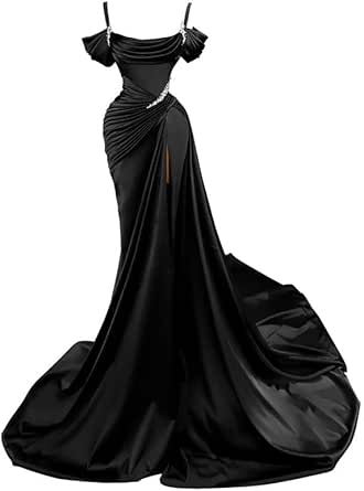 NIQIANZU Women's Spaghetti Straps Mermaid Prom Dresses 2025 Beaded Long