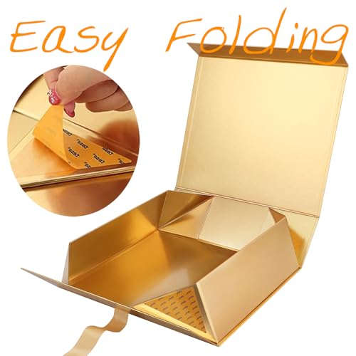 GREEN-BEAN-3-Christmas-Extra-Large-Gift-Box-with-Lid-for-Present-163x142x5-Inches-Gold-Magnetic-Gift-Box-with-Ribbon-Gift-Box-for-Clothes-and-Large-Gifts-Glossy-Gold