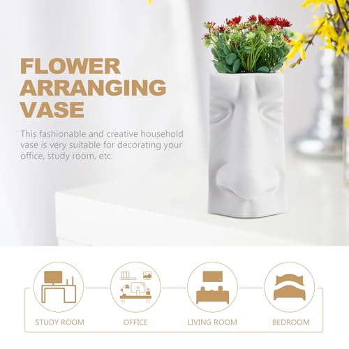 Vase blanc céramique visage humain décoration maison salon moderne