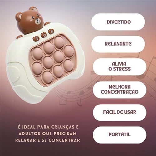 Brinquedo Pop It Eletrônico Puzzle Quick Push Game Anti Stress Mini Gamer Interativo Com Sons e Luze
