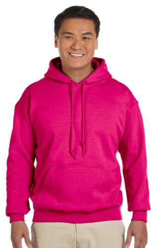 Image of Gildan Men's Heavy Blend Drawcord Hooded Sweatshirt, Safety Pink