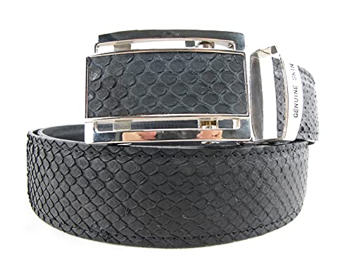 Image of Pelgio Genuine Python Snake Skin Auto Locking Men's Belt 46 inch Long