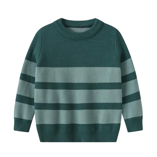 Boys Girls Stripped Sweaters School Long Sleeve Crewneck Fall Winter Warm Chunky Pullover Preppy Thermal Clothes