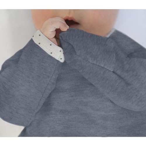 Image of SwaddleDesigns Softest Cotton Baby Pajama Gown with Foldover Mitten Cuffs for Infant Boy and Girl, Newborn, 0-3 Months