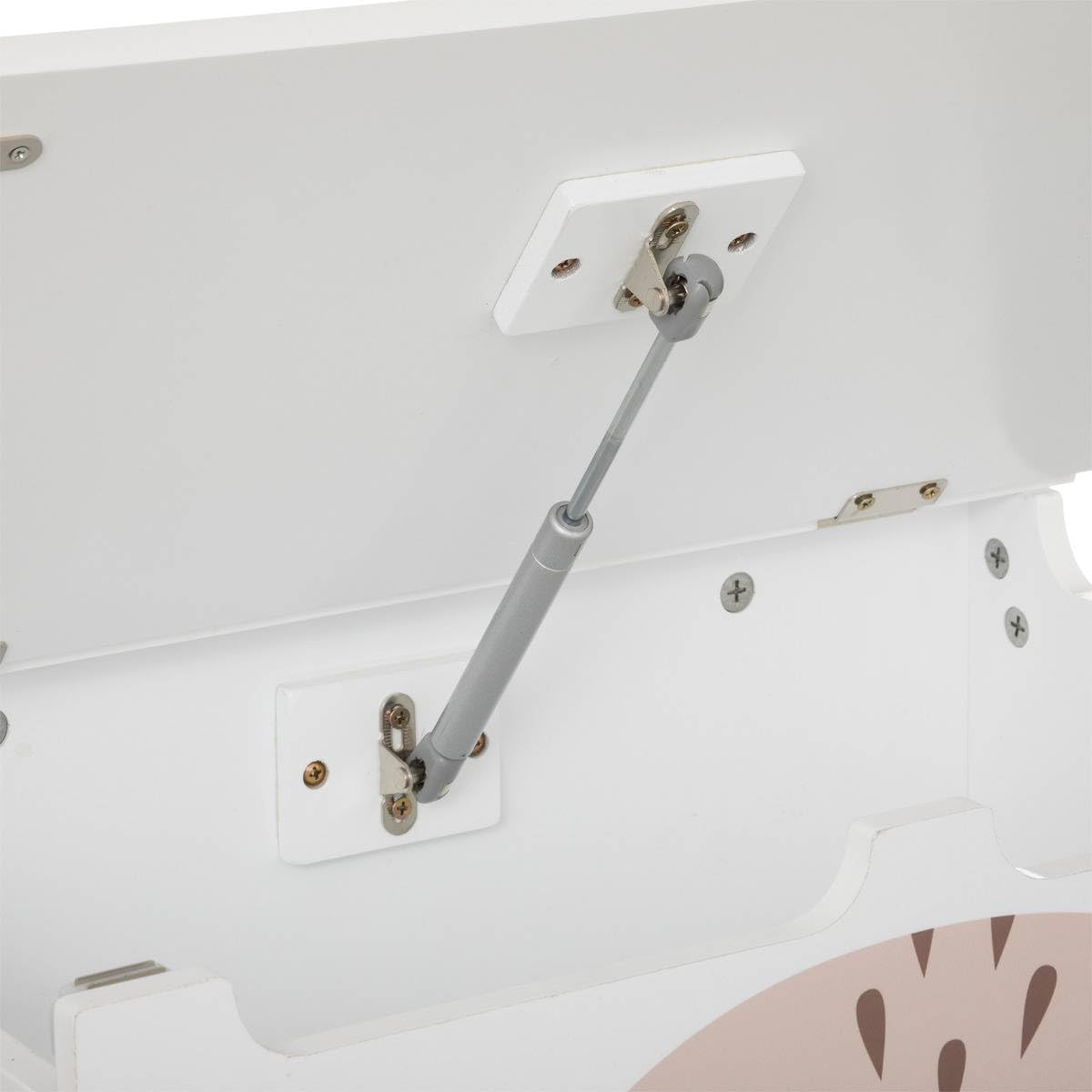 Atmosphera - Coffre Enfant Renard - Bois et pin - Blanc - 53x54-5 cm
