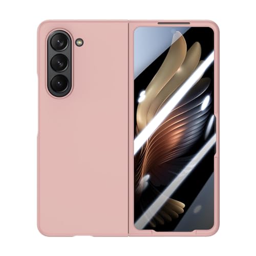 Coque Samsung Z Fold 5 5G Rose Rigide Mate avec Film Écran Protection Intégrale