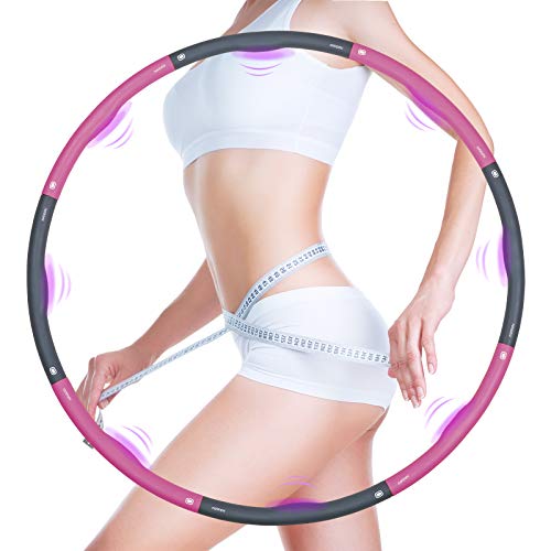 Hula Hoop Reifen Erwachsene,8 abnehmbare Teile zum Einstellen der Breite des Hula Hoops, Hula Hoop Reifen für Fitness/Sport/Zuhause/BüRo/Bauchformung,1,2 kg Cover