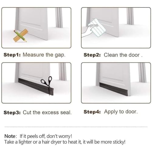 Image of Door Draft Stopper, Silicon Door Bottom Sealing Strip, Door Bottom Sealing Strip Guard, Self Adhesive Door Gap Filler Rubber,Protector from Cockroach,1M (Brown, Pack of 1)