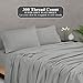 Royale Linens 300 Thread Count 100% Long Staple Combed Cotton Flat Sheet - Super Soft - Top Sheets - King Flat Sheet Sold Separately - Breathable, Cool & Crisp Percale Sheets Only (King, Silver)