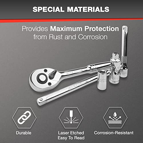 Image of EACELIY 75pcs 1 /4 inch Drive Impact Socket Set, Master Socket Set,Wrench Set with 1 /4 inch Bit Adapter, Universal Joint, Ratchet, 1 /4 inchDrive Bit Set Extension (5 /32 inch - 9 /16 inch, 4-14mm)
