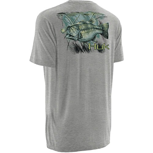 T-shirt de pêche technique Huk KC Scott Bass Lilly léger anti-UV à séchage rapide