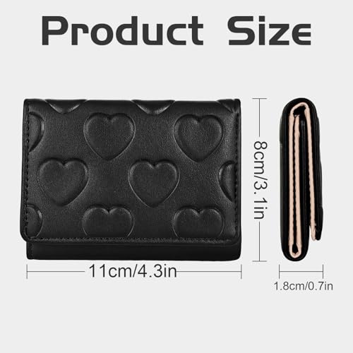 Women Wallets, PU Card Holder Wallet with Heart-shaped Pendant Cute Ladies Purse for Shopping, Dating, Travel Small Purses for Women(Green)3