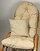 Rattani Auflage/Polster für Schaukelstuhl, Liegestuhl, Ersatzpolster Gr. 130 x 50 x 12 cm, Fb. beige + Zierkissen 40 x 40 cm
