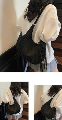 Bohemian Fringe Crossbody Bag For Women Slouchy Suede Hobo Bags Commuter Bags Small Tote Soft Shoulder Purse 20253