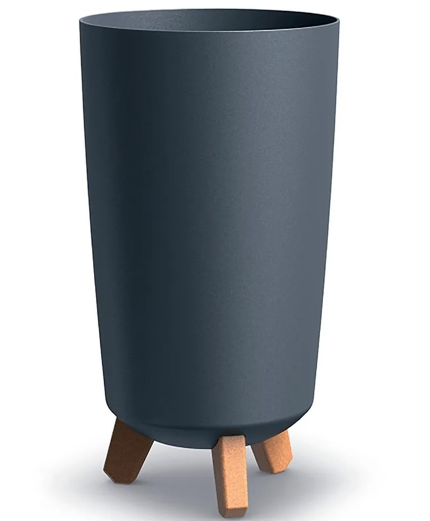 B2c Anthracite Round Gracia Style Planter With Legs Tall Plant Pot Indoor Outdoor Garden Decor (Anthracite)