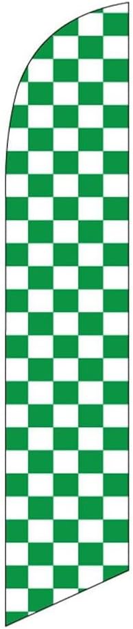 Black and White Checkered Dealership Feather Banner Swooper Full Sleeve Flag, Replacement Flag only