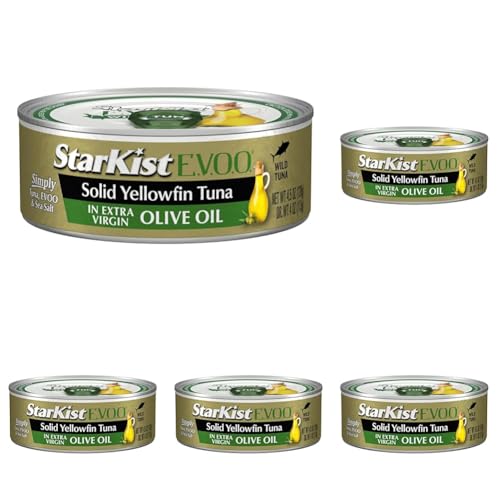 Image of StarKist E.V.O.O. Solid Yellowfin Tuna in Extra Virgin Olive Oil - 4.5 oz Can (Pack of 5)