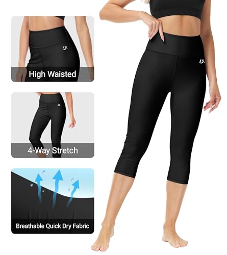 Deerose Swim Pants for Women Swim Capris High Waisted Sun Protection UPF 50+ Long Swimming Leggings Shorts2