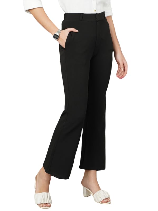 Image of Modern Women's High-Rise Loose Fit Casual Boot Cut Trousers