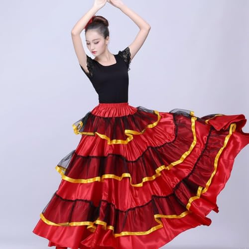 Robe de bal style jupe de danse espagnole longue et ample à volants - 8