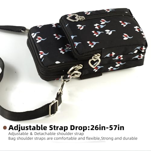 Image of JANKS Small Crossbody Bag for Women - Mini Phone Purses with Crossbody Strap and Wallet - Nylon Arm Bag