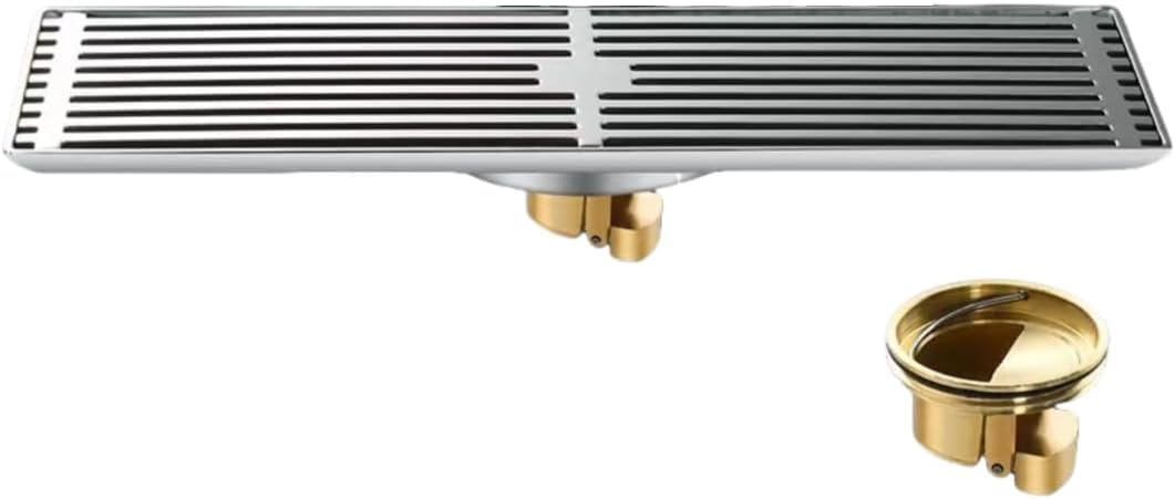 Paqwtyb 10X30cm Floor Drain, 304 Stainless Steel Floor Drain Thickened Shower Room Large Displacement