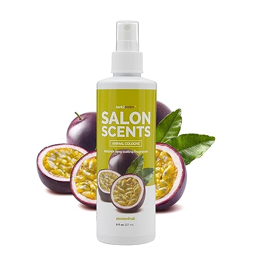 Bark2Basics Salon Scents Pet Grooming Cologne Spray - 8 oz, Natural Professional Groomer Perfume for Dogs and Cats, Long Lasting, Deodorizing, Conditioning (Passion Fruit)