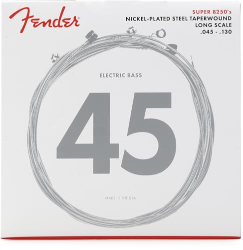 Fender GLx[X 8250 Bass Strings, Nickel Plated Steel Taper Wound, Long Scale, 8250-5M .045-.130 ~fBA(5)