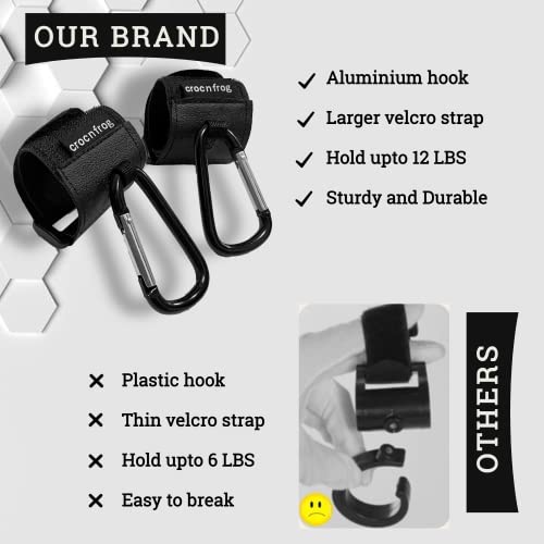 Stroller Hook - Faux Leather Style Stroller Hooks For Hanging Purse, Diaper Bags | Strong And Large Stroller Clips - Perfect Stroller Organizer For Baby Shower Favors Or Gifts - Pack Of 2 #TOP7