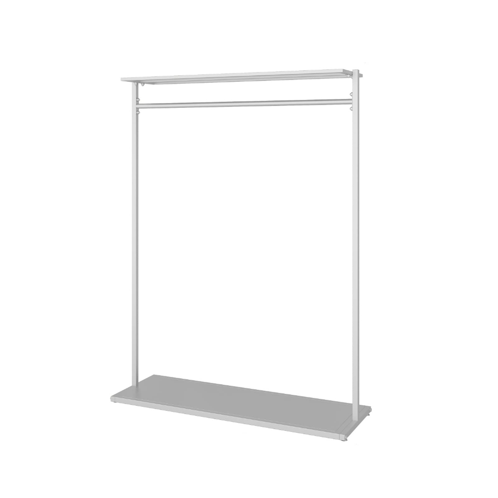 YNBSHGAA Multifunctional Clothes Rack, Simple Floor Hanger for Home & Bedroom, Stylish Gold Standing Garment nizer, Ideal for Living Room & Clothing Store,Blanco-Medio