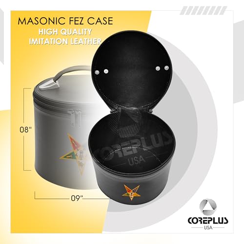 OES FEZ CASE - BLACK IMITATION LEATHER WITH OES EMBLEM, LARGE2