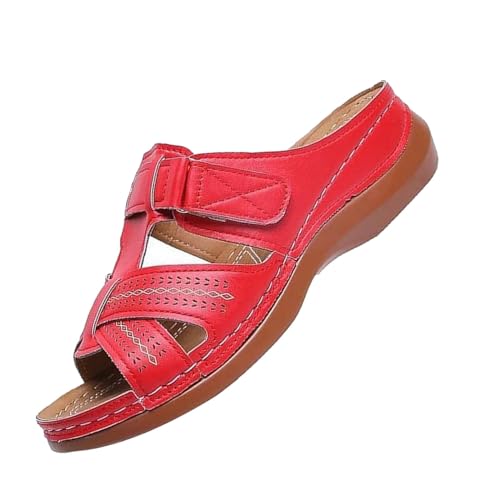 Zapatillas huecas de suela gruesa con tacón inclinado para mujer, cosidas a mano, diseño casual grande y moderno para looks informales 2026.
