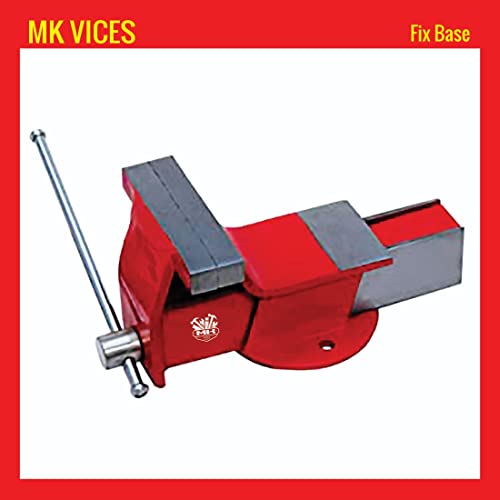 Image of Mk Germany base(6inches) professional heavy steel Iron Bench Vice Fixed Base, Red (152mm)