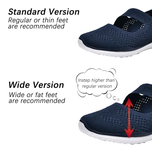 Image of HONHOLD Women's Casual Knit Mary Jane Flat Shoes with Arch Support