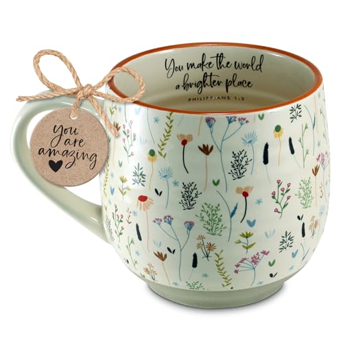 Taza de Cerámica Vintage Floral 18 Onzas miniatura 1