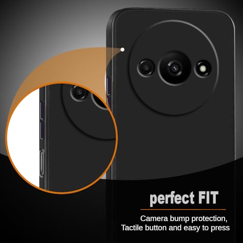 Image of Back Cover for Mi Redmi A3 4G / Poco C61 4G | Full Camera Protection | Premium Liquid Silicon Case | Flexible Bumper Case for Mi Redmi A3 4G / Poco C61 4G (Black)