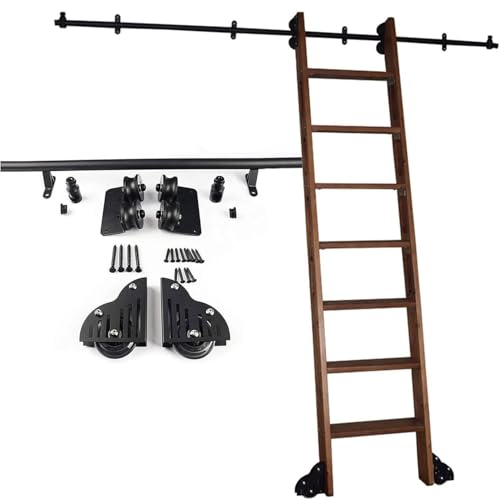 Kit de Hardware de Escalera Deslizante de la Biblioteca de Hardware de Escalera rodante 3.3ft   20ft Pista Circular/Pista (sin Escalera) Pista de Escalera móvil, con Rodillos de Piso,100cm Track Kit