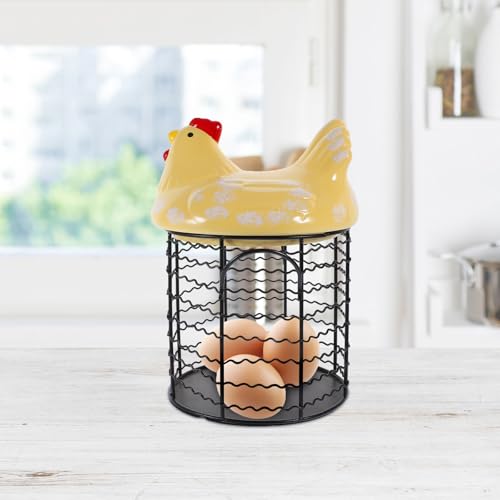 Caja de huevos de cerámica PRETYZOOM para una cocina rústica y un buffet elegante 8