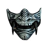 Japanese Hannya Mask De-mon Oni Sam-urai NOH Kabuki Prajna Devil Half Face Mask Cosplay L43