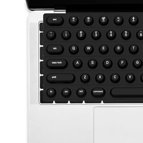 Funda de teclado elevada de silicona de tamaño completo para MacBook Pro negro 2