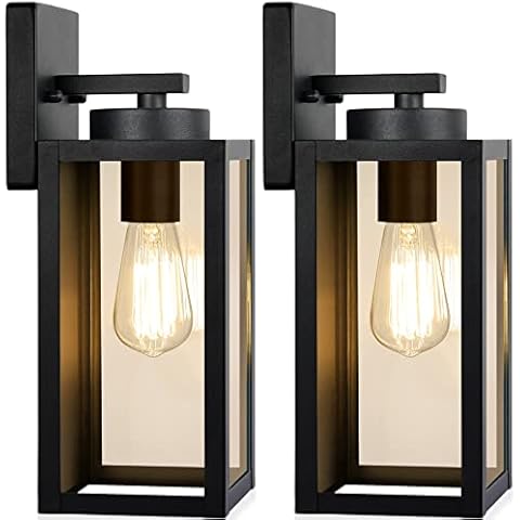 Outdoor Wall Light Fixtures with Glass Shades Cover
