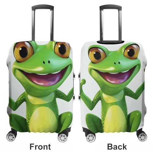 Green Frog Luggage Cover, Washable Elastic Suitcase Cover Protector Fit 18-32 Inch Luggage3