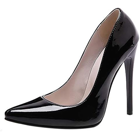 EveKitty Women Court Shoes Stiletto Pumps Shoes Pointed Toe Elegant Shoes Slip on Dress Shoes Black Size 39Asian Cover