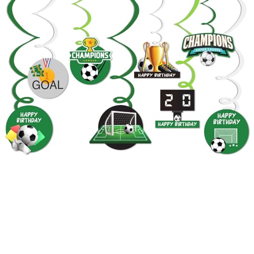 Image of Festiko Set of 16 Pcs Football Theme Happy Birthday Swirls With Cutouts, Football Theme Decorations, Birthday Decoration Items