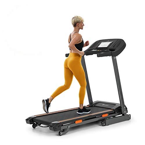 Scopri offerta per Klarfit Highflyer 2.0 - Tapis Roulant, Motore da 2,0 PS, Superficie: 42 x 120 cm (LXL), velocità: Fino a 12 km/h, LowNoise-FX Drive, 4P-AntiShock Suspension, Supporto per Tablet, Nero