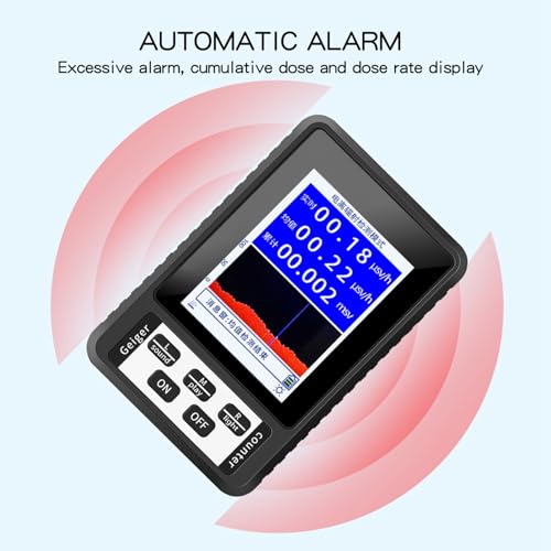 Image of Geiger Counter Nuclear Radiation Detector, High Accuracy β Y X Radiation Monitor, Handheld Radiation Dosimeter, Digital Radioactive Tester with Alarm(e)