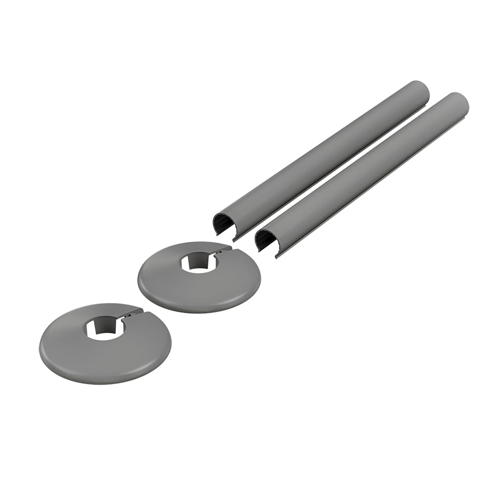 Milano Anthracite 15Mm Heated Towel Rail Radiator Clip On Pipe Cover Kit