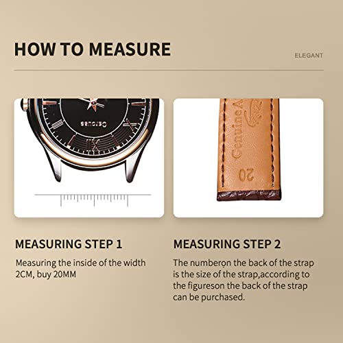 MUENShop Leather Watch Straps Quick Release Polished Deployment Buckle 18mm 19mm 20mm 21mm 22mm 23mm 24mm Black Brown Blue Green Replacement Watch Band for Men Women