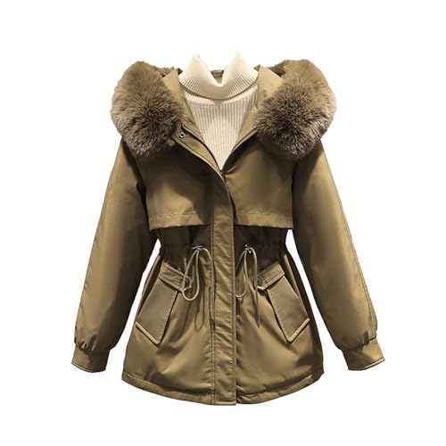 Manteau à capuche avec cordon de serrage pour marcher dans le froid