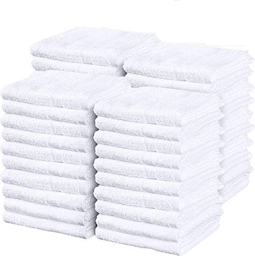Simpli-Magic Cotton Terry Towels, Commercial Grade, White, 55 Pack, Size: 17" x 14"